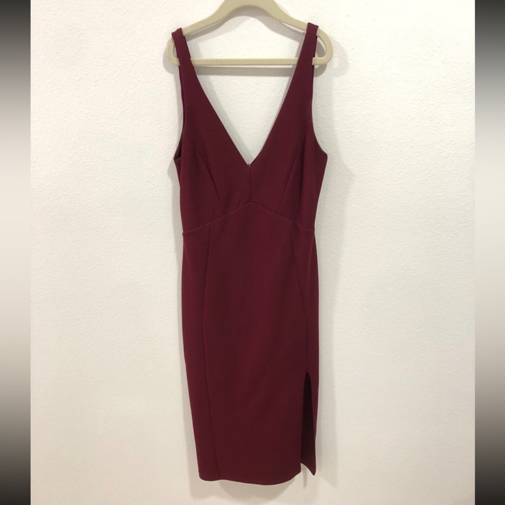 Lulus Fitted Cocktail Dress - Red Maroon Garnet XS